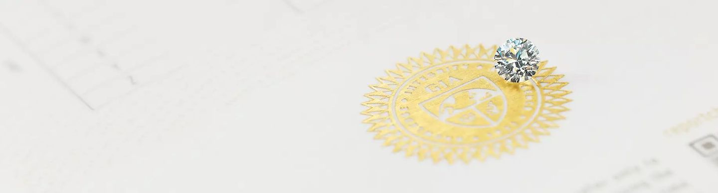 Diamond on GIA certification stamp