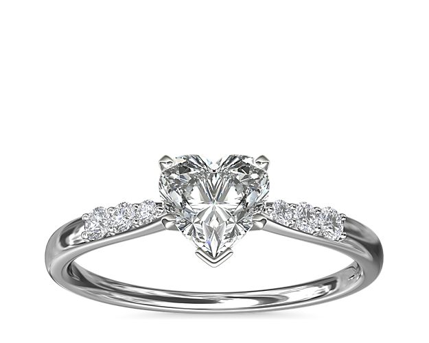 Petite Diamond Engagement Ring in 14k White Gold (1/10 ct. tw.)