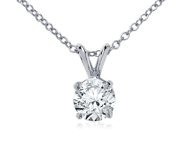 Double-Bail Solitaire Pendant Setting in Platinum