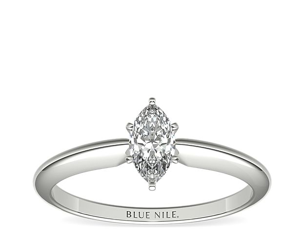 Classic Six-Prong Solitaire Engagement Ring in 14k White Gold