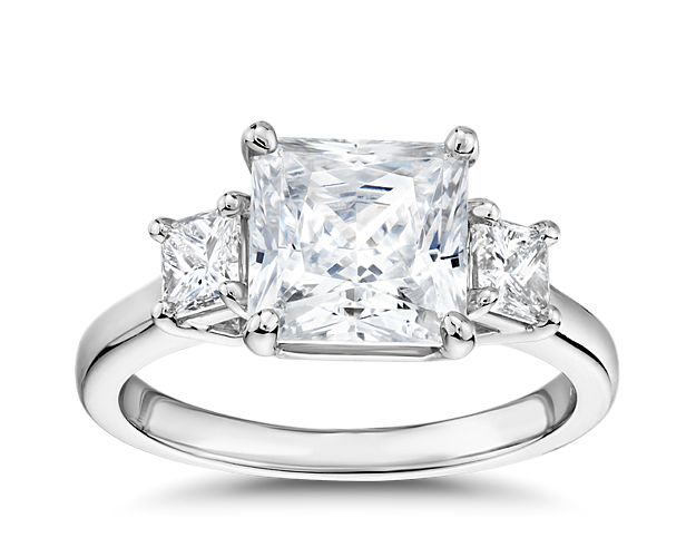 The Gallery Collection™ Princess-Cut Three-Stone Diamond Engagement Ring in Platinum (3/8 ct. tw.)