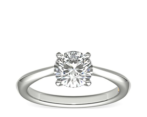 ZAC ZAC POSEN Knife-Edge Solitaire Engagement Ring in Platinum