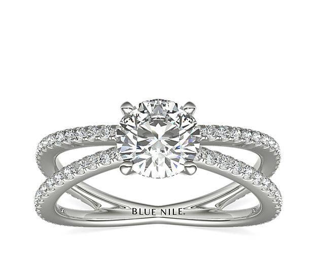 Blue Nile Studio Empress Diamond Engagement Ring in Platinum (1/3 ct. tw.)