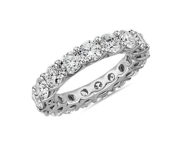 Lab Grown Diamond Low Dome Eternity Ring in 14k White Gold (4 ct. tw.)