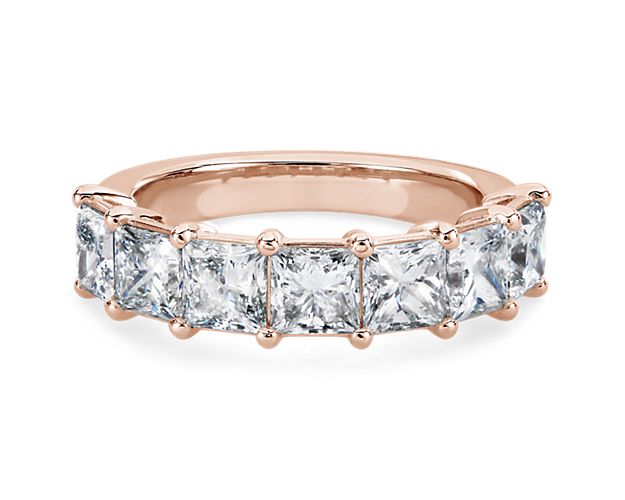 Seven Stone Princess Lab Grown Diamond Ring in 14k Rose Gold (3 ct. tw.)