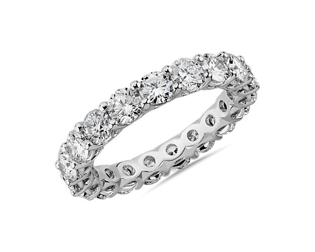 Lab Grown Diamond Low Dome Eternity Ring in 14k White Gold (3 ct. tw.)