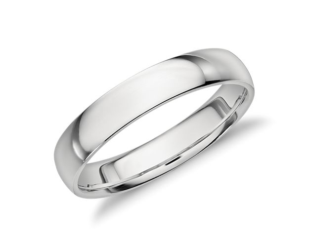 Mid-weight Comfort Fit Wedding Ring in Platinum (4mm)
