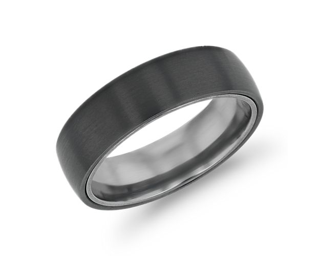 Matte Wedding Ring in Black Titanium and Tantalum (6.5mm)