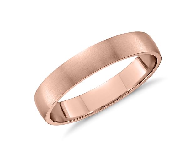 Matte Classic Wedding Ring in 14k Rose Gold (4mm)