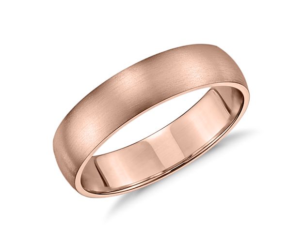 Matte Classic Wedding Ring in 14k Rose Gold (5mm)