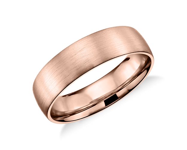 Matte Classic Wedding Ring in 14k Rose Gold (6mm)