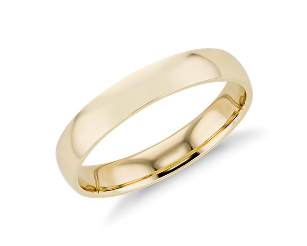 Mid-weight Comfort Fit Wedding Ring in 14k Yellow Gold (4mm)