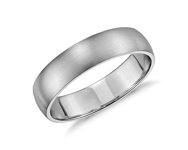 Matte Classic Wedding Ring in 14k White Gold (5mm)