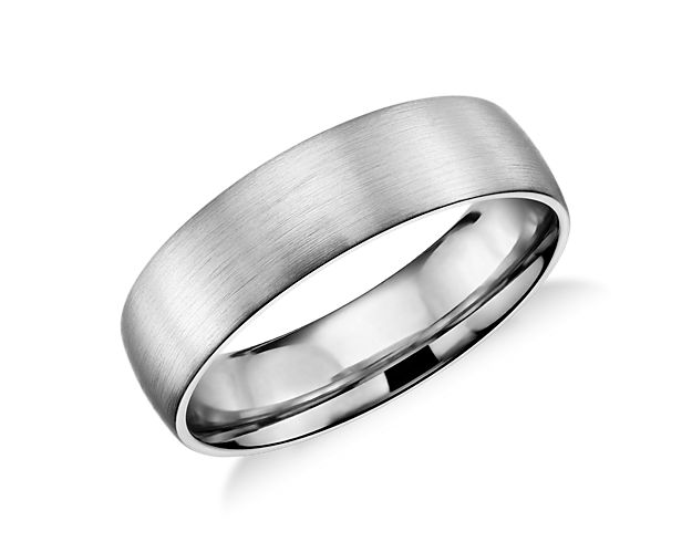 Matte Classic Wedding Ring in 14k White Gold (6mm)