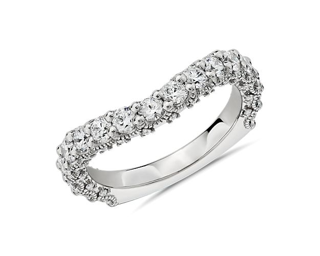 Bella Vaughan for Blue Nile Roma Curved Diamond Wedding Ring in Platinum (1 1/3 ct. tw.) - G/VS2