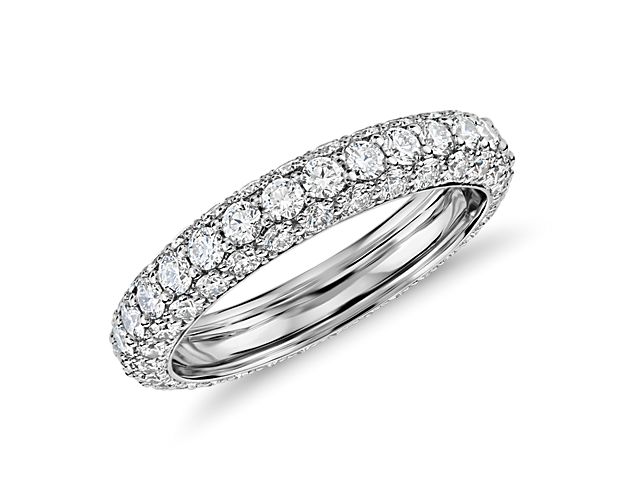 Blue Nile Studio Triple Row Diamond Eternity Ring in Platinum (2 ct. tw.)