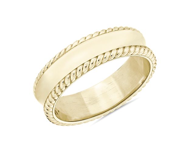 Bella Vaughan Grandeur Rope Wedding Ring in 18k Yellow Gold (6 mm)