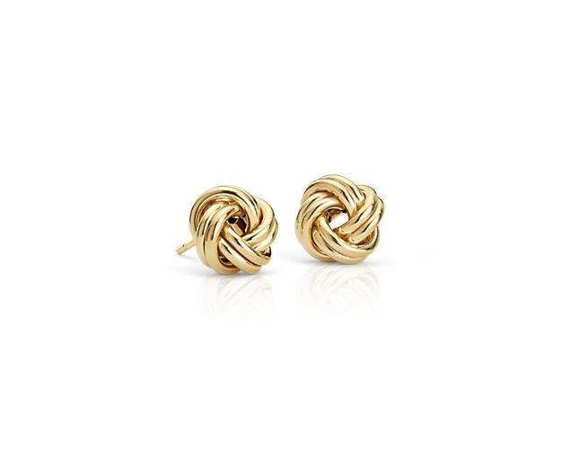 Petite Love Knot Earrings in 14k Italian Yellow Gold