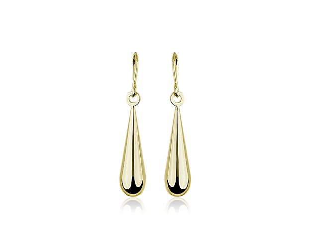 Teardrop Dangle Earrings in 14k Yellow Gold
