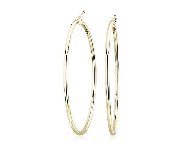 Large Hoop Earrings in 14k Yellow Gold (2 x 50 mm)