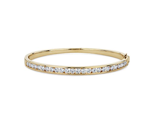 Lab Grown Diamond Channel-Set Bangle Bracelet in 14k Yellow Gold (3 ct. tw.)
