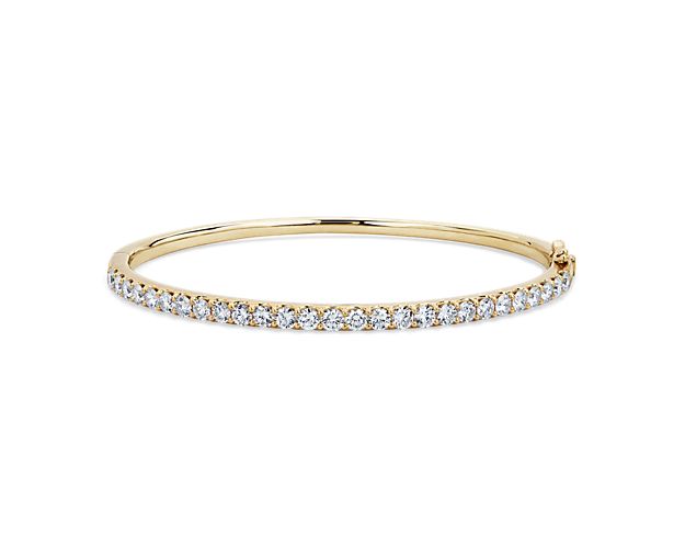 Lab Grown Diamond Pavé Bangle Bracelet in 14k Yellow Gold (3 ct. tw.)