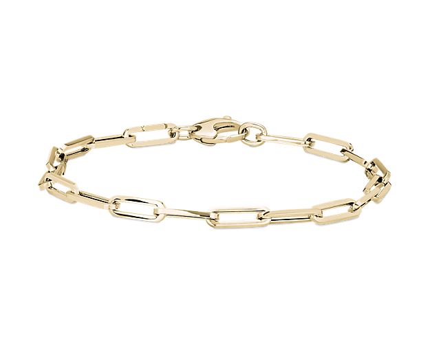 7.5" Paperclip Bracelet in 14k Italian Yellow Gold (4 mm)