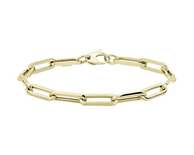 7.5" Paperclip Links Bracelet in 14k Italian Yellow Gold (5.3 mm)