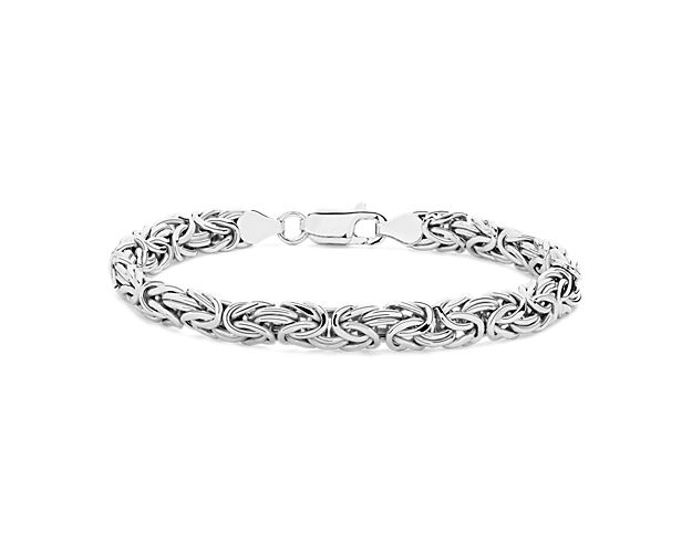 7.5" Byzantine Bracelet in Italian Sterling Silver (7.5 mm)