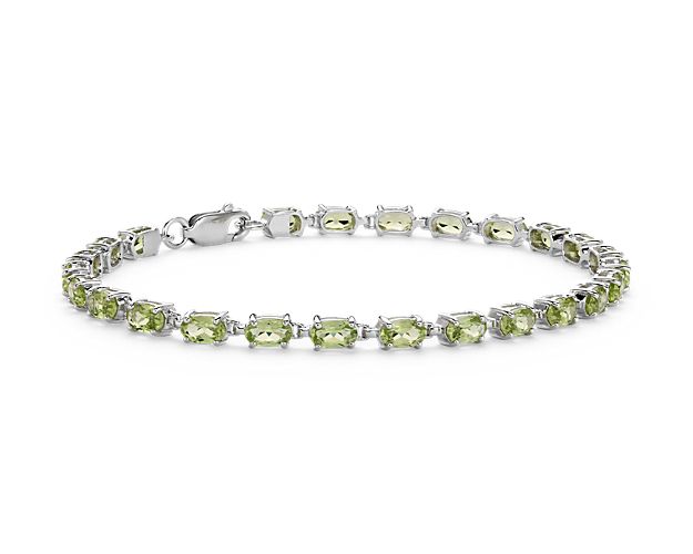Petite Peridot Oval Bracelet in Sterling Silver (5x3mm)