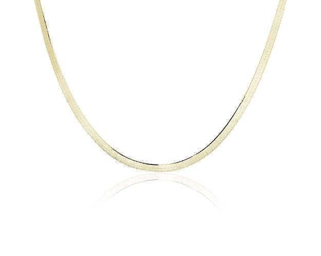 18" Herringbone Chain in 14k Italian Yellow Gold (3 mm)