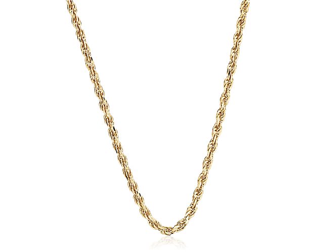 24" Rope Chain in 14k Yellow Gold (1.15 mm)