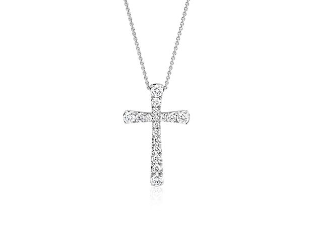 Diamond Cross Pendant in 14k White Gold (1/2 ct. tw.)