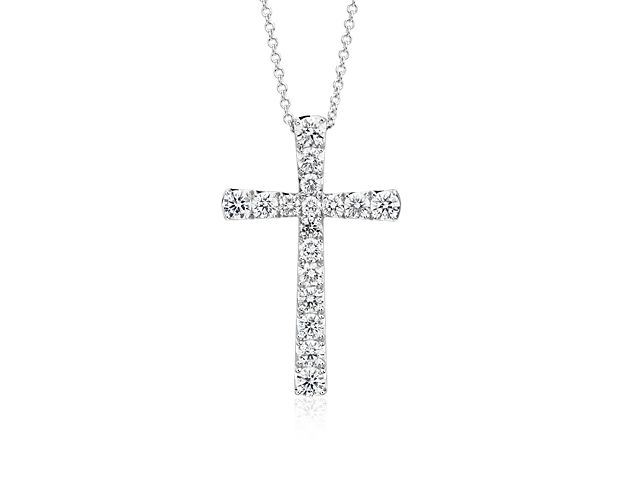 Diamond Cross Pendant in 14k White Gold (1 1/2 ct. tw.)
