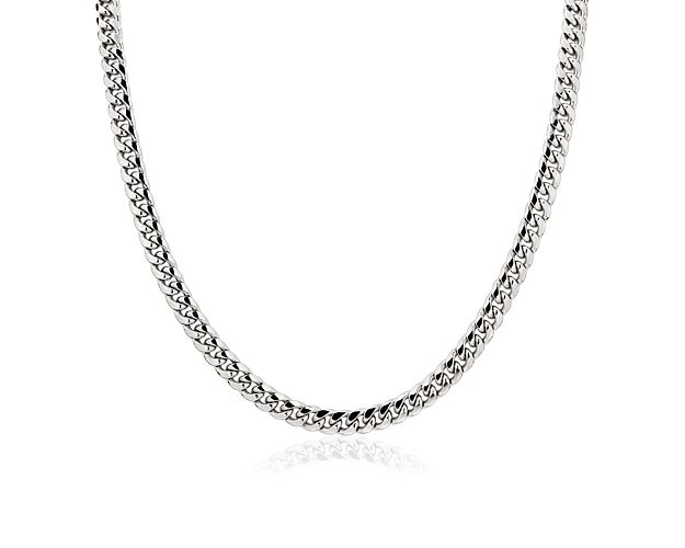 22" Miami Cuban Link Chain in 14k White Gold (6 mm)