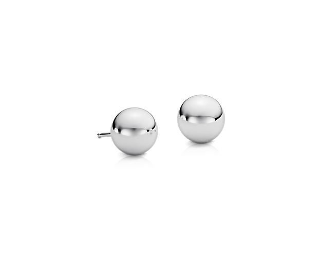 Bead Earrings in Sterling Silver (8mm)