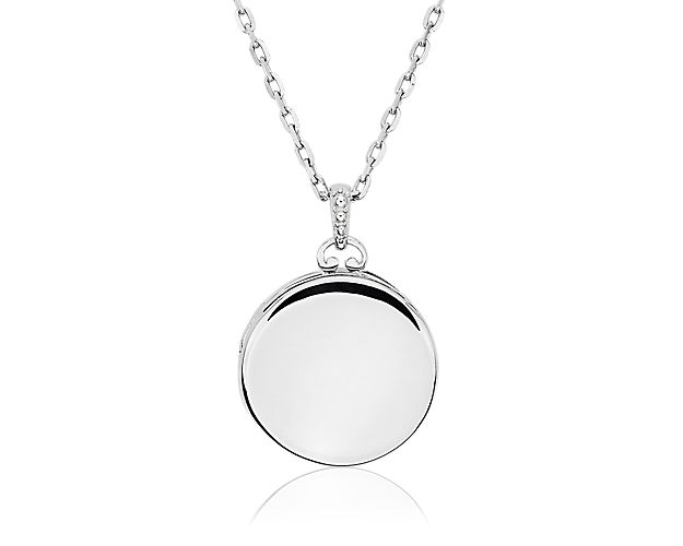 Monica Rich Kosann Locket in Sterling Silver with Sapphire Accent