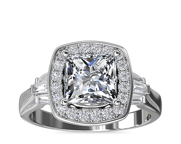 ZAC ZAC POSEN Square Halo Diamond Engagement Ring in 14k White Gold