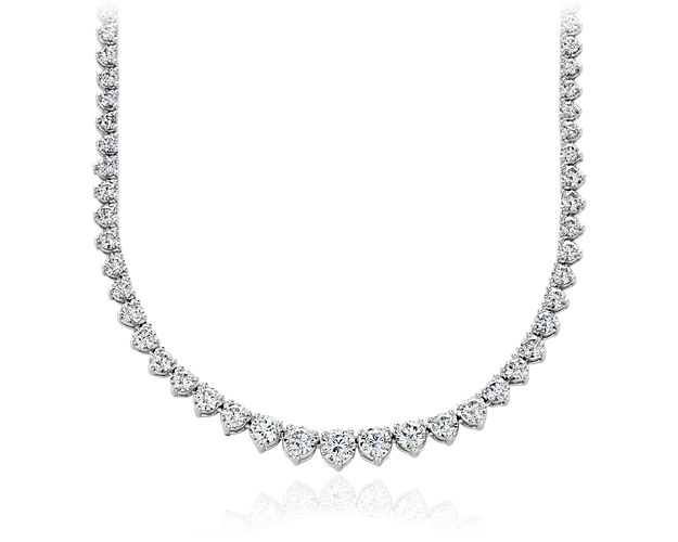 Graduated Eternity Diamond Necklace in 18k White Gold (10 ct. tw.)