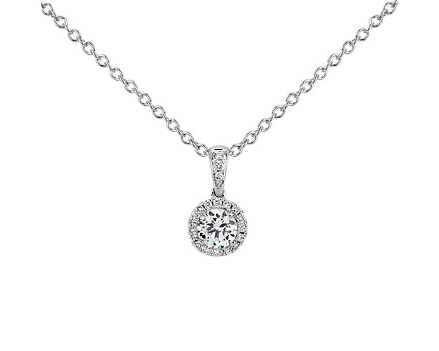 Halo Diamond Pendant Setting in Platinum