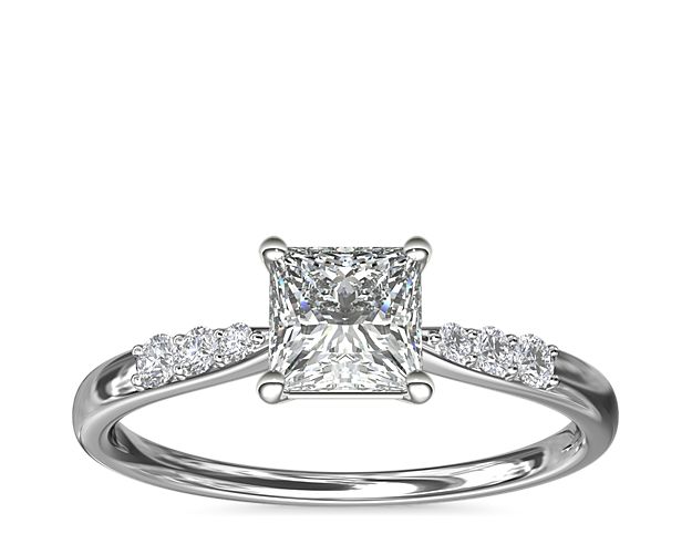 Petite Diamond Engagement Ring in 14k White Gold (1/10 ct. tw.)