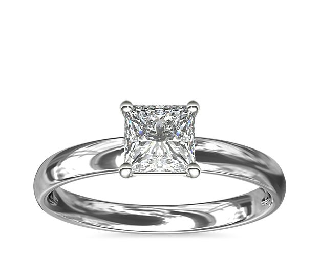 Classic Comfort Fit Solitaire Engagement Ring in 14k White Gold (2.5mm)