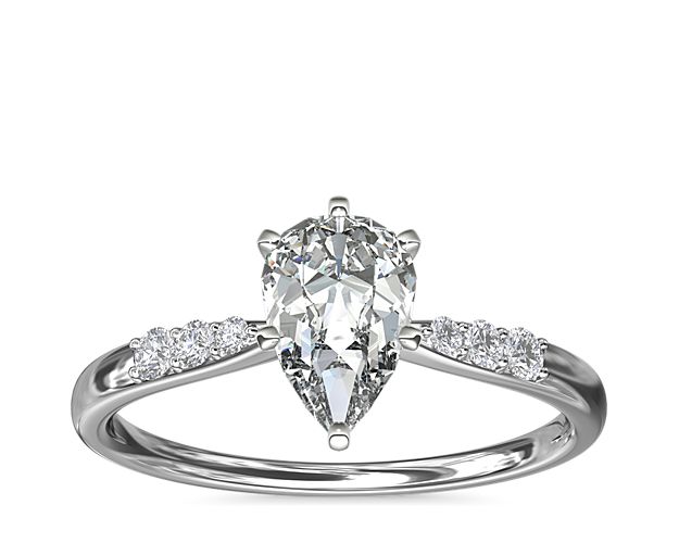 Petite Diamond Engagement Ring in 14k White Gold (1/10 ct. tw.)