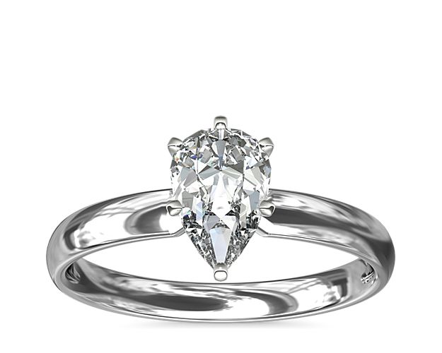 Classic Comfort Fit Solitaire Engagement Ring in 14k White Gold (2.5mm)