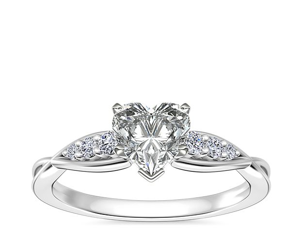 Delicate Twist Petite Diamond Engagement Ring in 14k White Gold (1/10 ct. tw.)