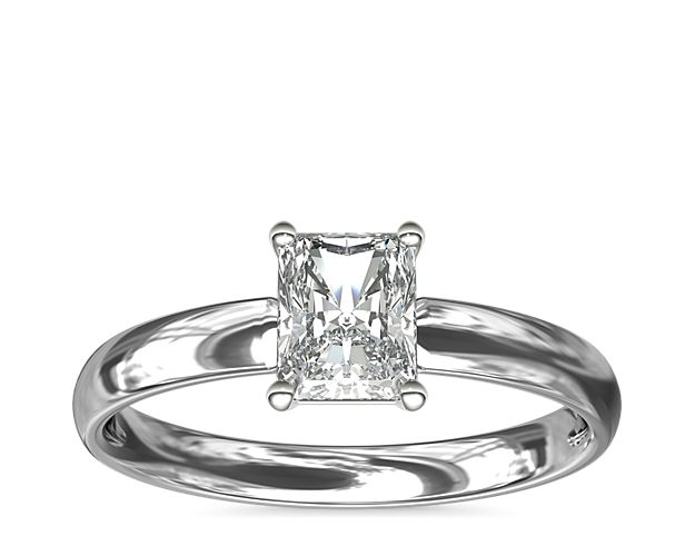 Classic Comfort Fit Solitaire Engagement Ring in 14k White Gold (2.5mm)