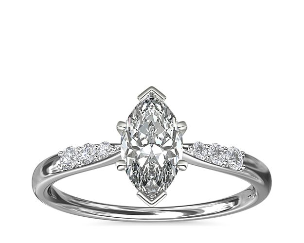 Petite Diamond Engagement Ring in 14k White Gold (1/10 ct. tw.)