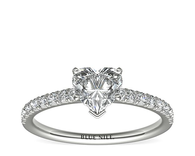 French Pavé Diamond Engagement Ring in 14k White Gold (1/4 ct. tw.)