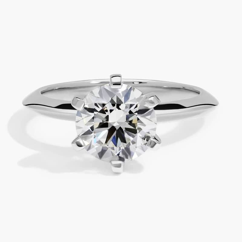 2 CT. GIA Certified Round Lab Created Diamond Classic Six-Prong Solitaire Engagement Ring in Platinum