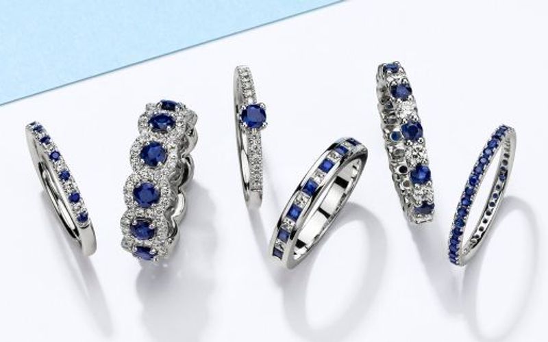 Six styles of diamond and sapphire rings Six styles of diamond and sapphire rings